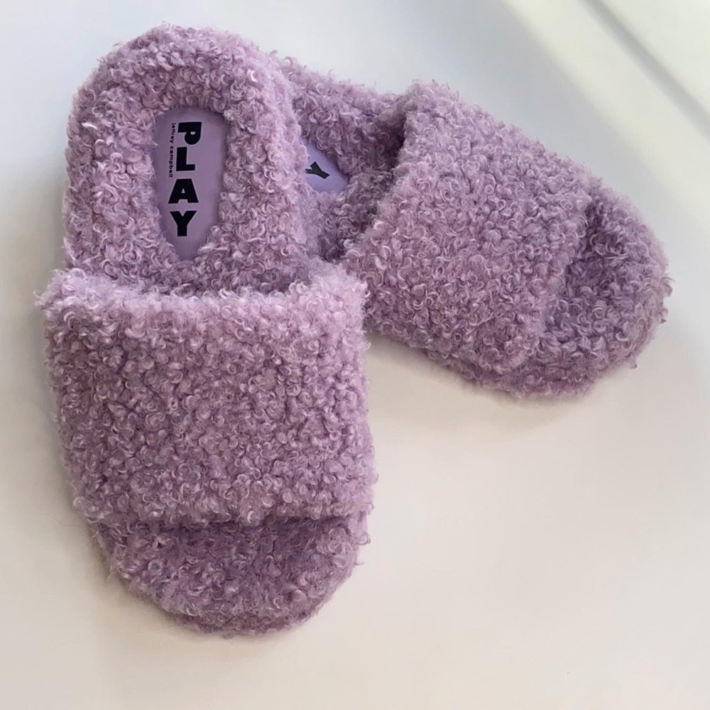 New Jeffrey Campbell play faux shearling slippers
